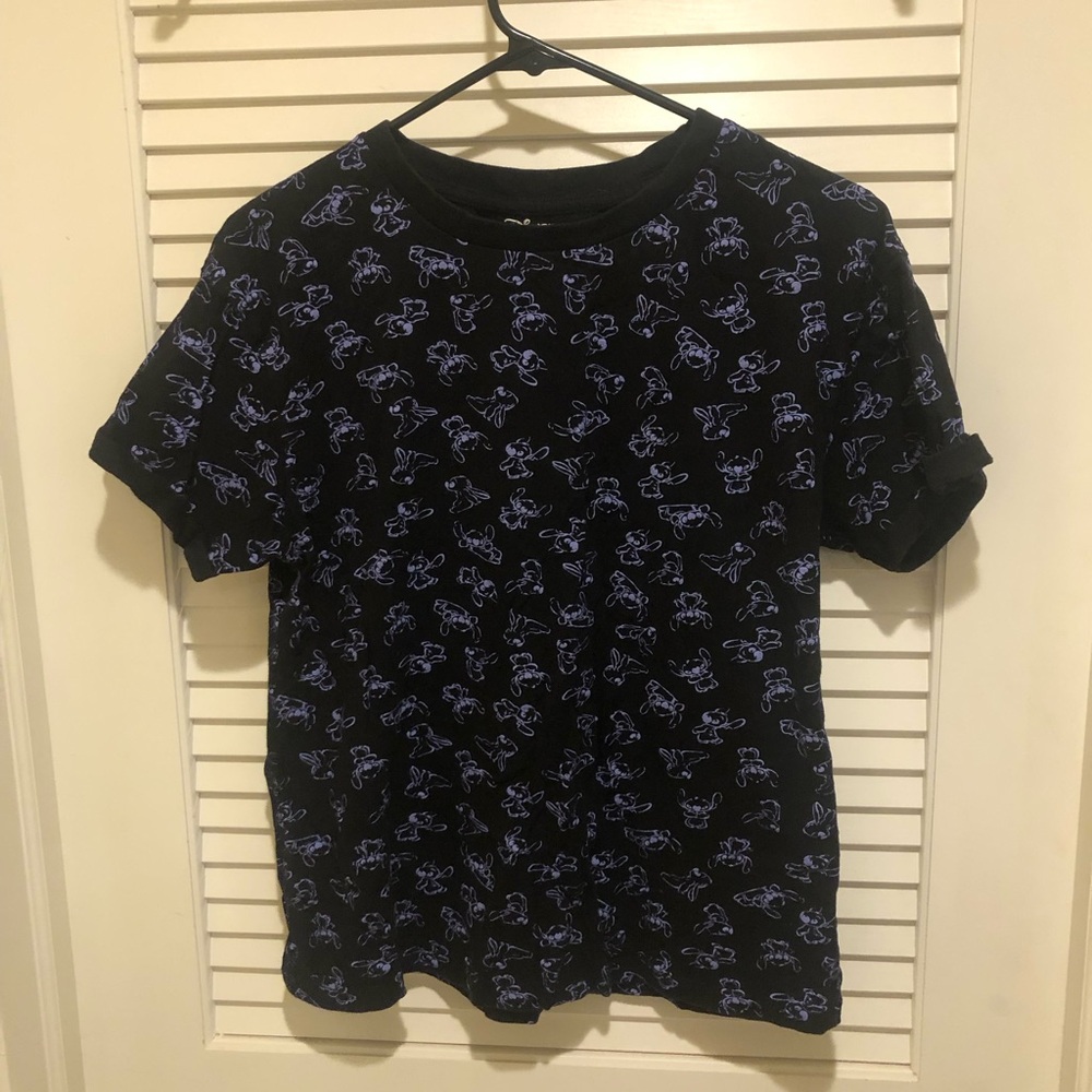 Black Disney Stitch Print Primark Shirt